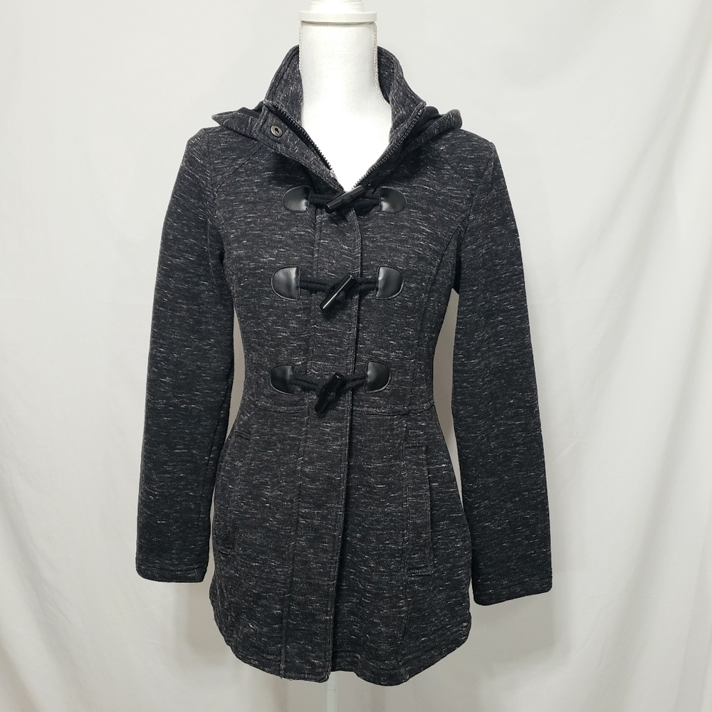 Sebby Gray Zip/Toggle Hooded Jacket Sz S/P - Picture 2 of 8